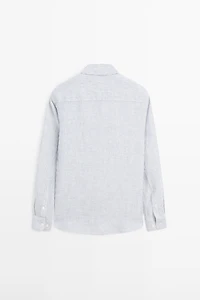 Striped slim fit linen shirt