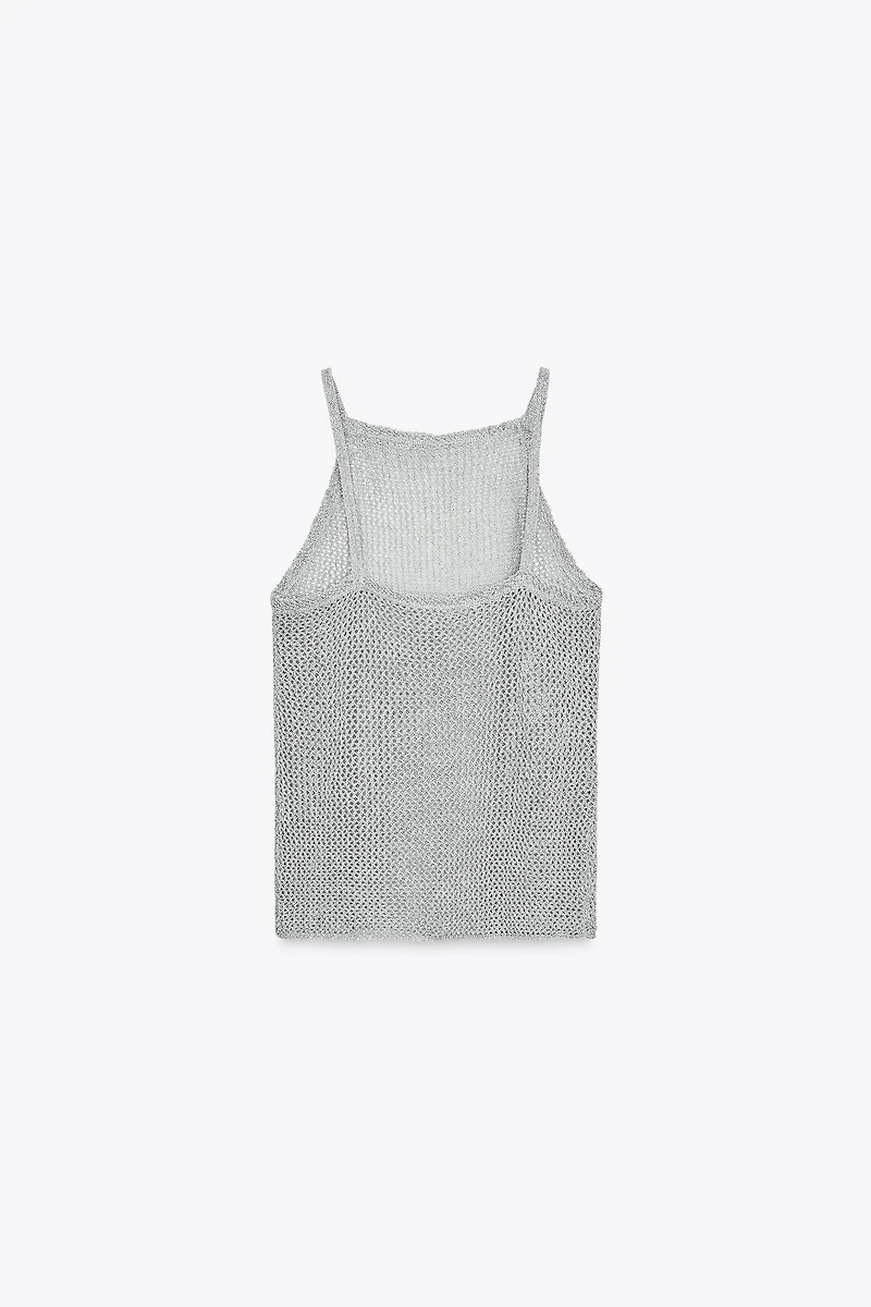 METALLIC THREAD CROCHET TOP