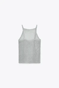 METALLIC THREAD CROCHET TOP
