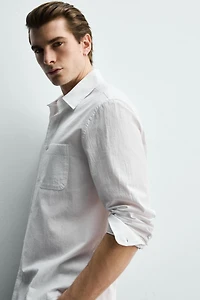 REGULAR FIT WRINKLE EFFECT SHIRT