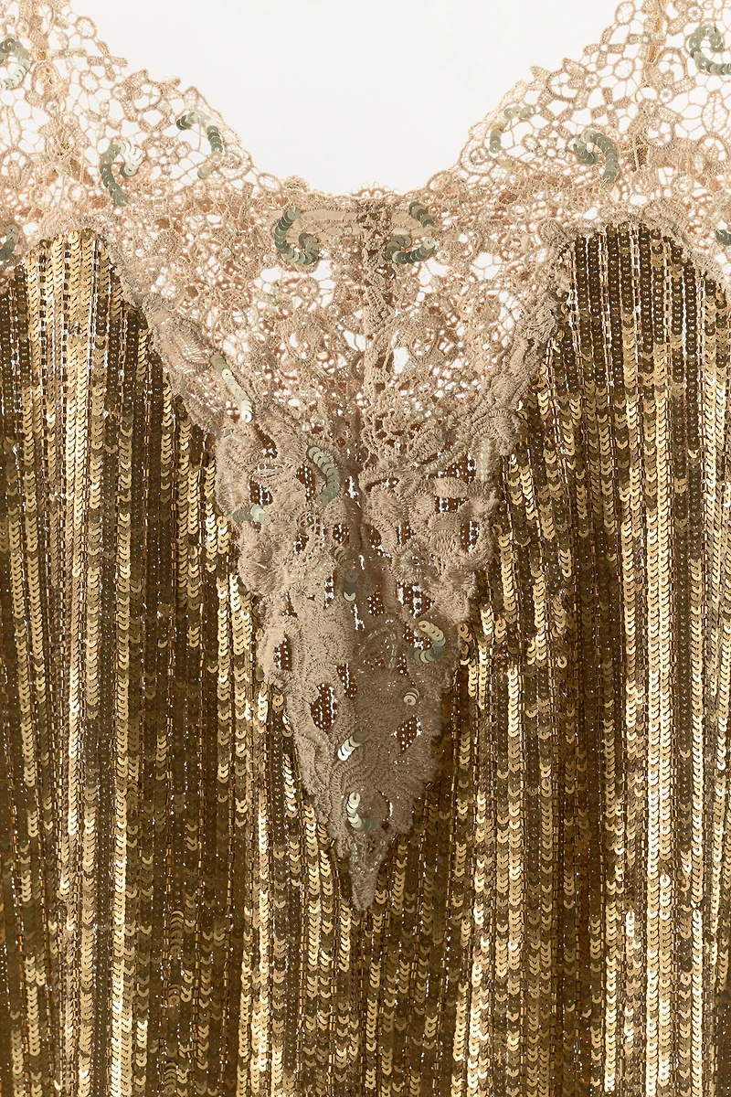SEQUIN LACE MINI DRESS