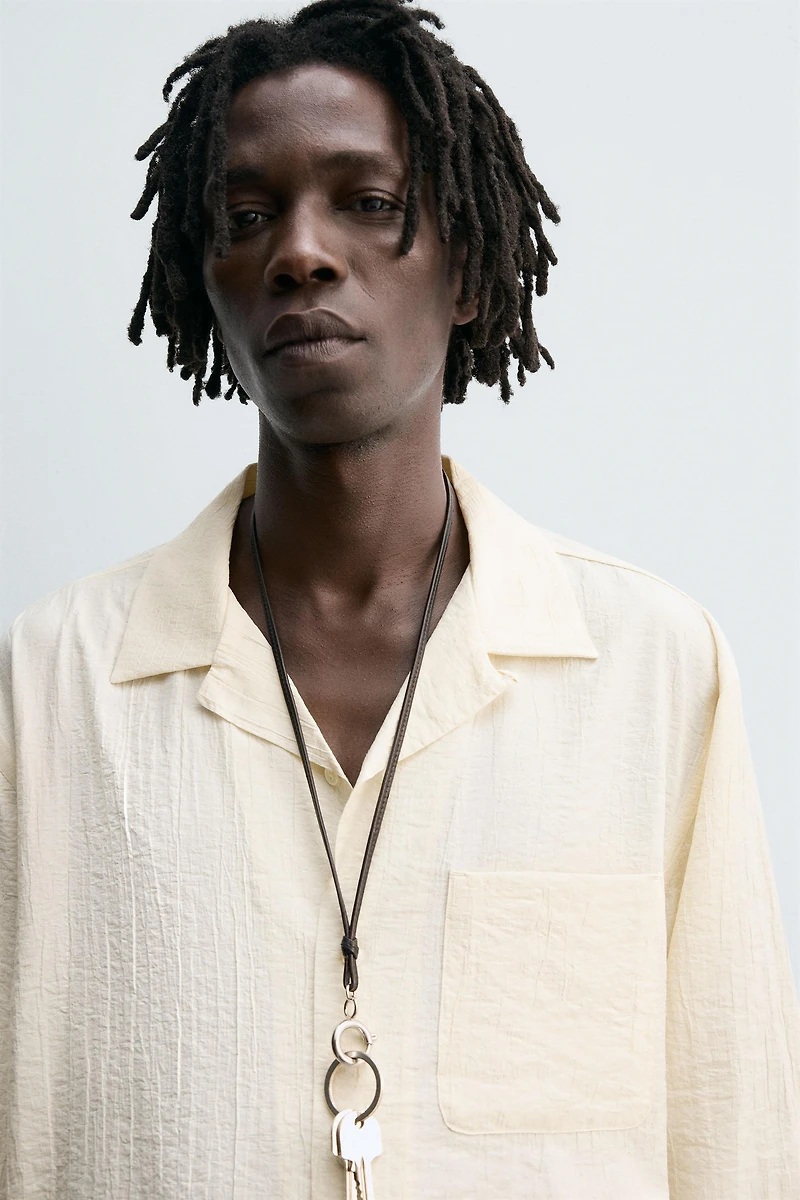 WRINKLED EFFECT FLOWY SHIRT