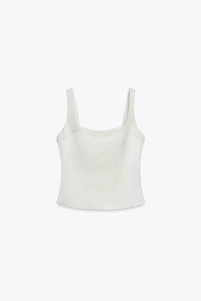 SATIN EFFECT BUSTIER TOP
