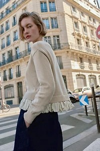COMBINATION KNIT CARDIGAN