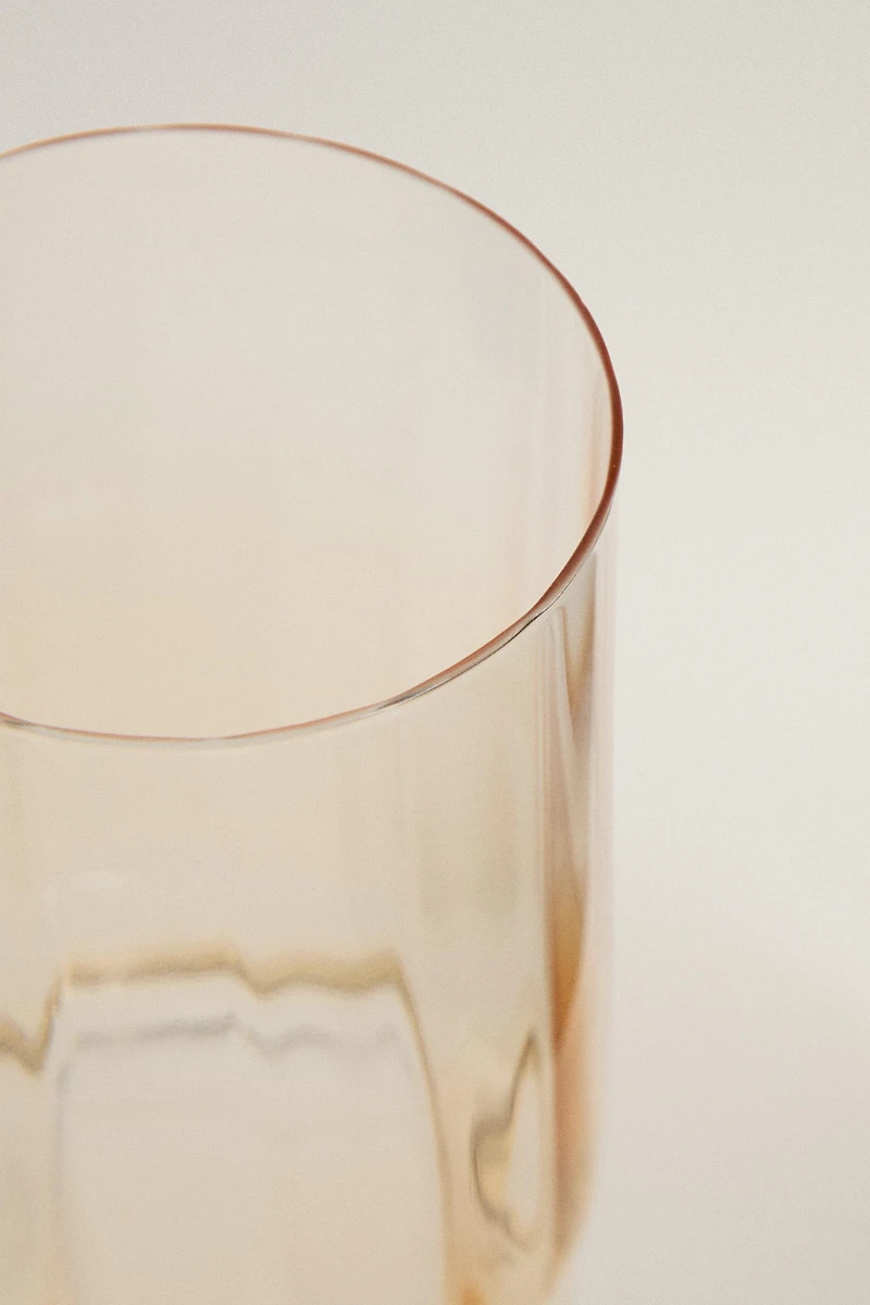GLASS SOFT DRINK TUMBLER WITH LINES