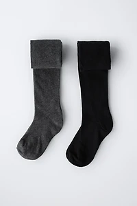 TWO-PACK OF PLAIN TIGHTS