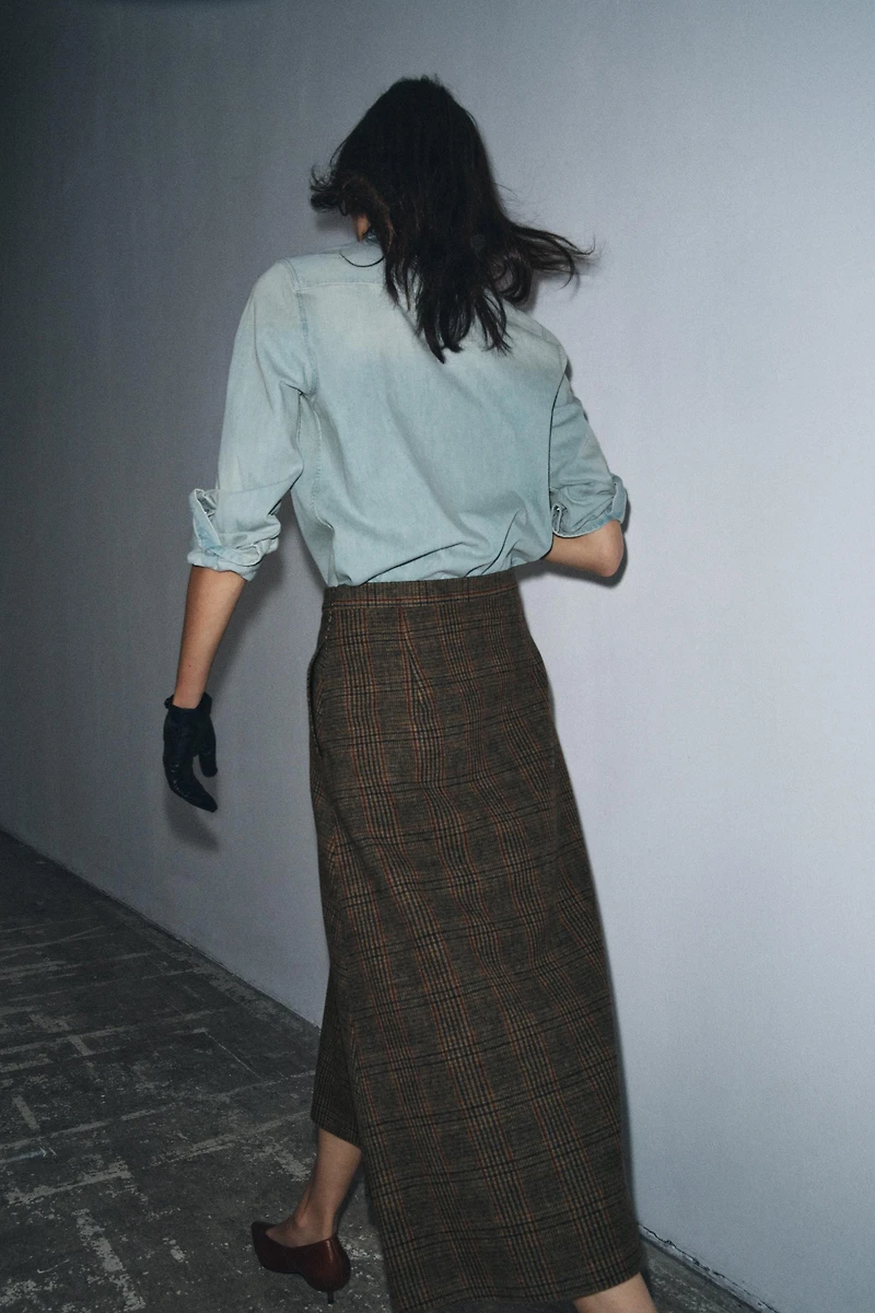 PLAID PLEATED SKIRT WITH WOOL ZW COLLECTION
