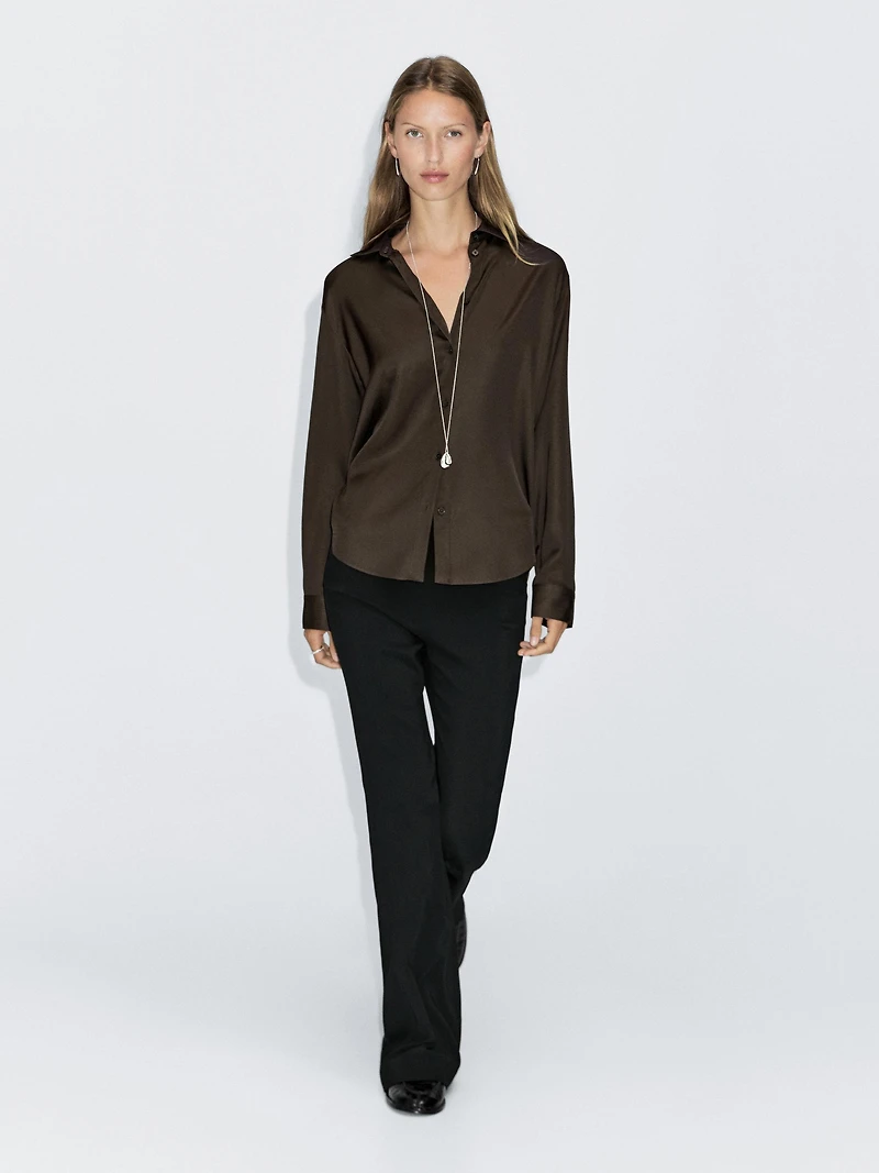 Flowing satin shirt