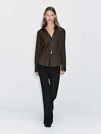 Flowing satin shirt