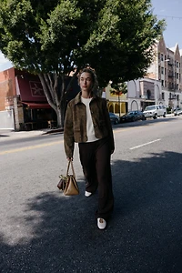 BLOUSON COURT EFFET DAIM