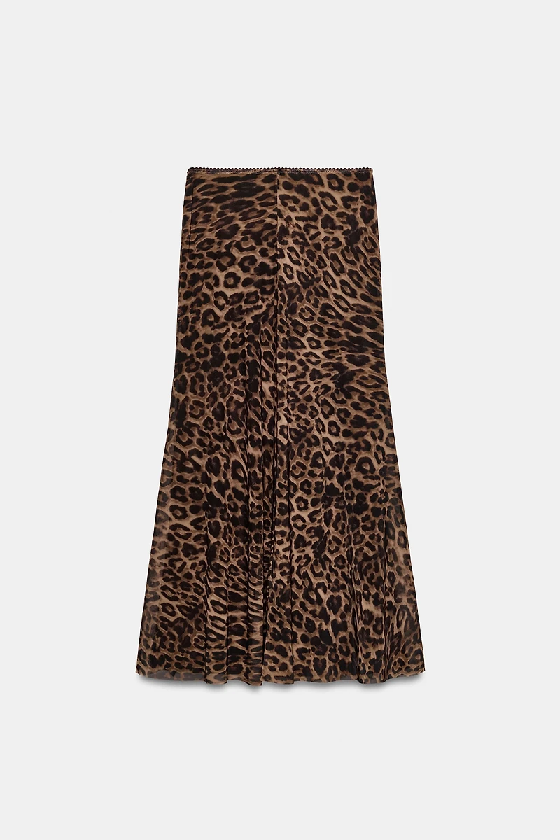 ANIMAL PRINT TULLE SKIRT