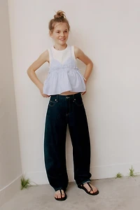 STRIPED TOP WITH RIB T-SHIRT