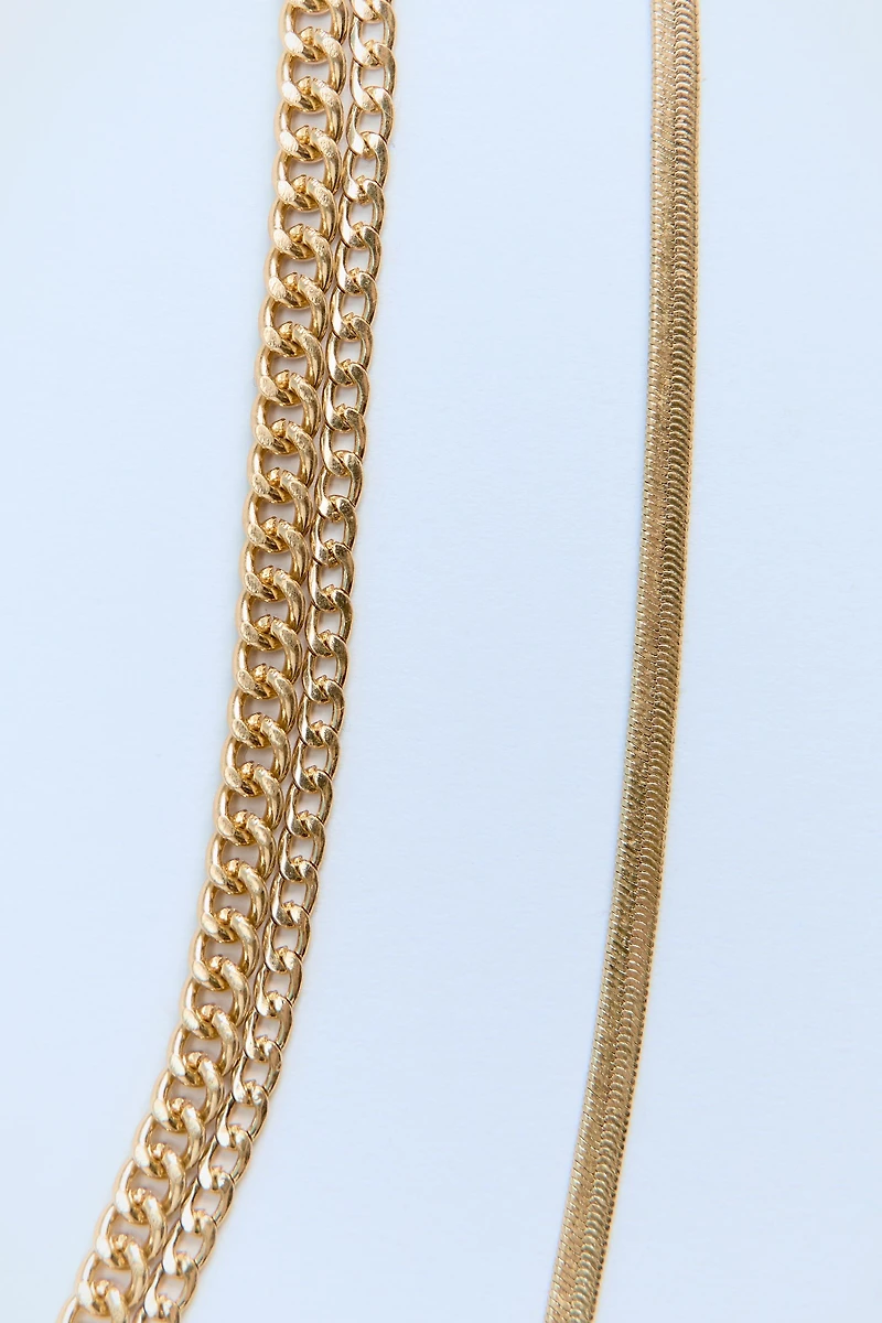3-PACK CHAIN MESH NECKLACES