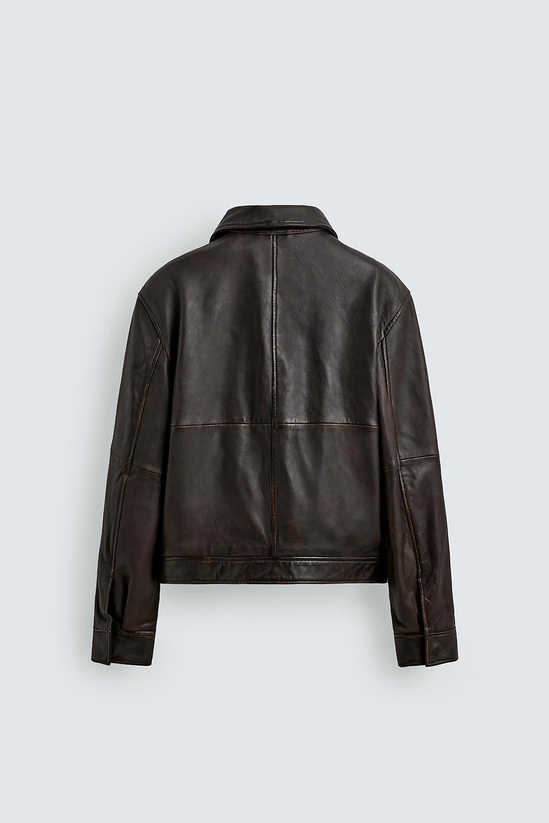 BLOUSON COURT EN CUIR