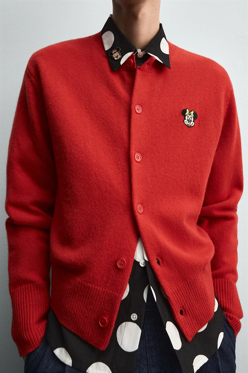 MINNIE MOUSE PATCH CARDIGAN HARRY LAMBERT FOR ZARA X DISNEY