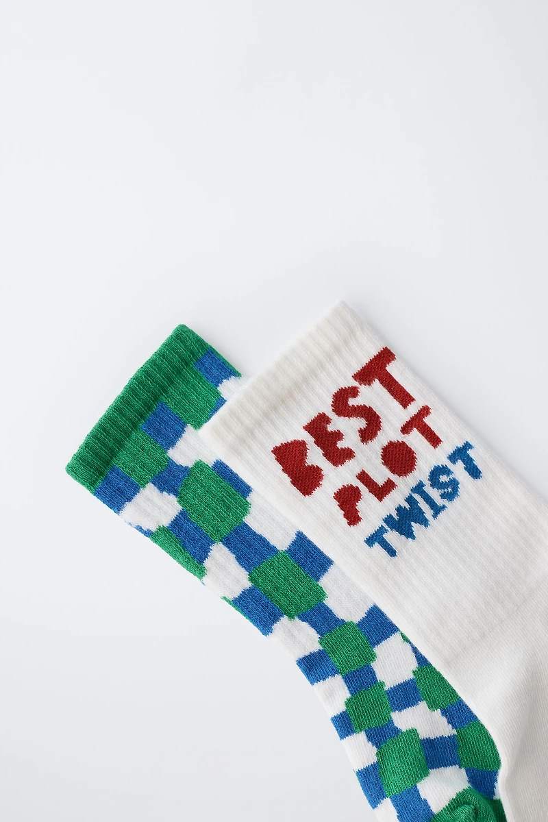CLARA CEBRIAN © PRINT MID-CALF SOCKS - TWO PACK