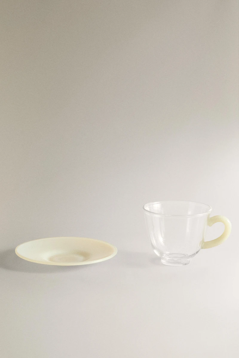 TASSE À CAFÉ ET SOUCOUPE EN BOROSILICATE COULEUR