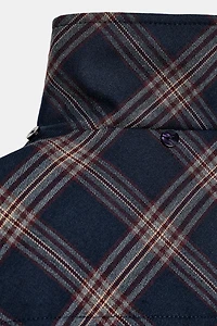 PLAID HOODED PUFFER JACKET