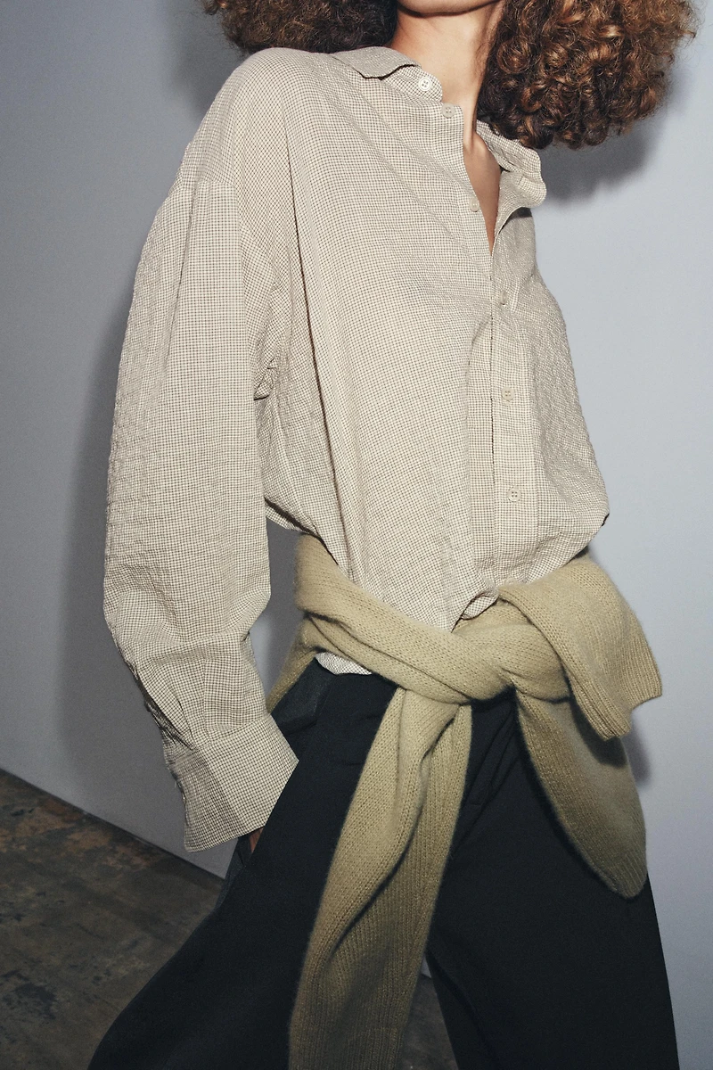 ZW COLLECTION TEXTURED OVERSIZED SHIRT