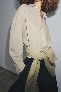 ZW COLLECTION TEXTURED OVERSIZED SHIRT