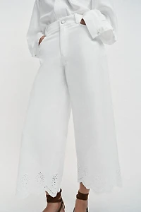 EMBROIDERED EYELET CULOTTES
