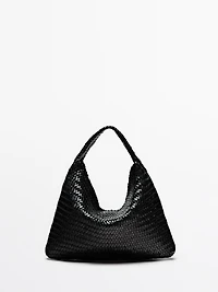 Braided nappa leather shopper bag