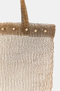 STUDDED METAL MESH BAG