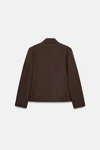 DOUBLE BREASTED LAPEL COLLAR BLAZER