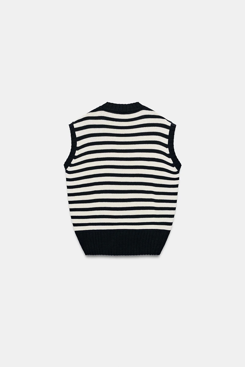 GILET EN MAILLE À RAYURES