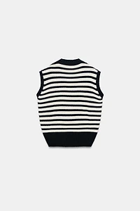 GILET EN MAILLE À RAYURES
