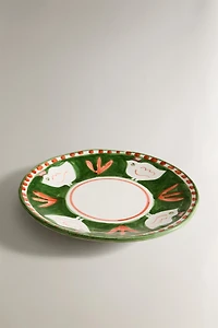 PAINTED CERAMIC DESSERT PLATE