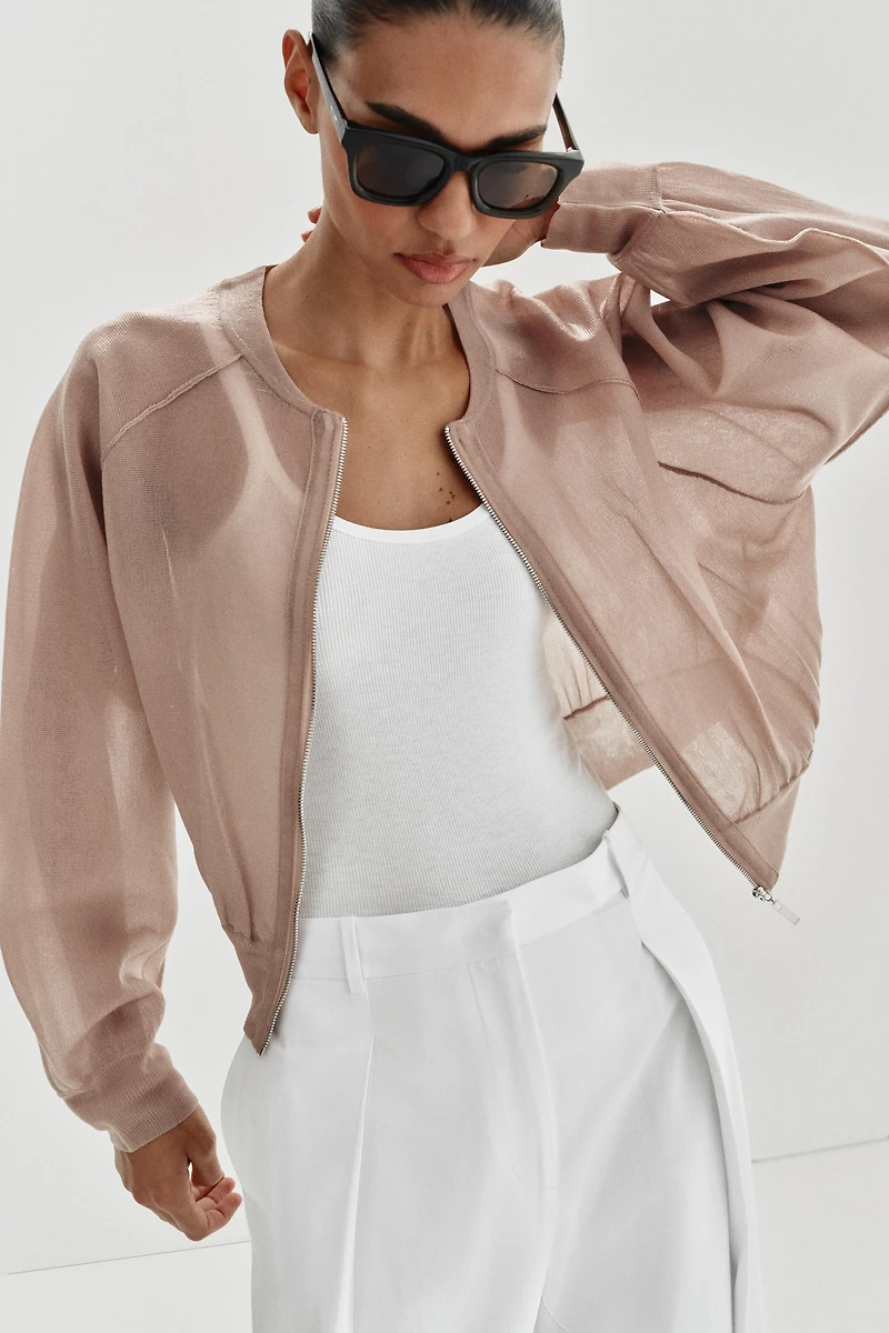KNIT BOMBER JACKET
