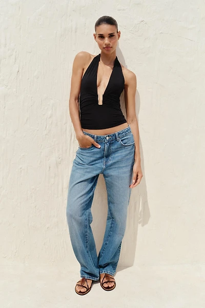 DRAPED HALTER TOP