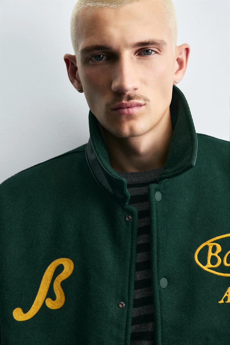 BLOUSON BOMBER EN MATIÈRES VARIÉES