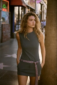 TIE BELT SHORT DRESS