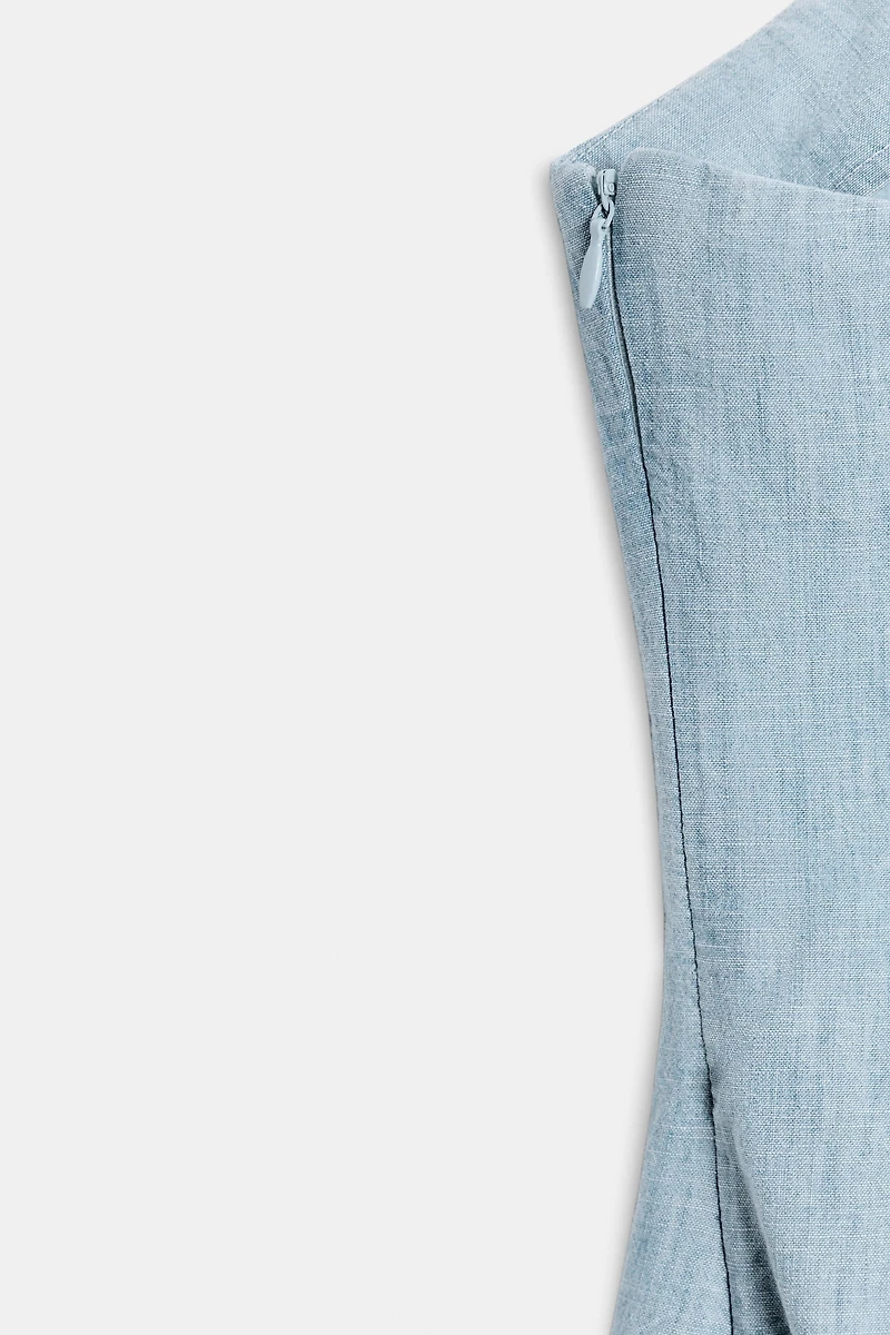 ROBE COURTE EN DENIM TRF À VOLANTS