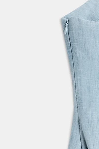 ROBE COURTE EN DENIM TRF À VOLANTS