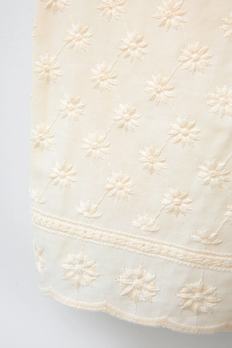 STRAIGHT LEG EMBROIDERED FLORAL PANTS