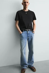 SLIM FIT TEXTURED KNIT T-SHIRT