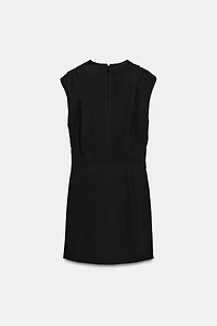 DRAPED MINI DRESS WITH SHOULDER PADS