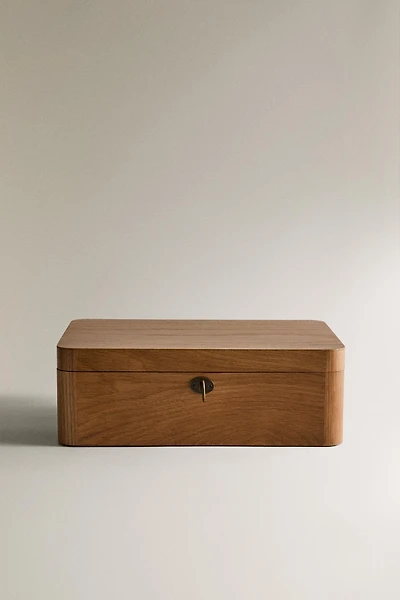 WOODEN JEWELRY BOX WITH MIRROR