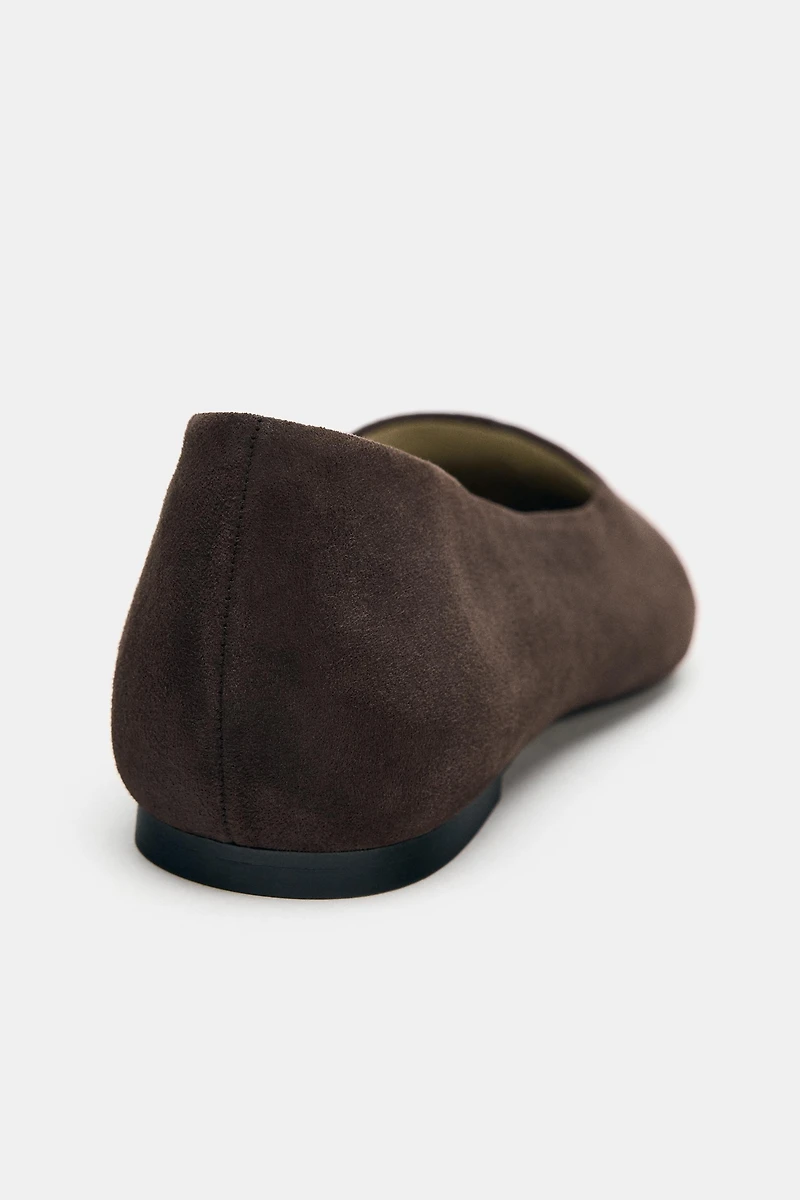 SUEDE POINTED BALLET FLATS