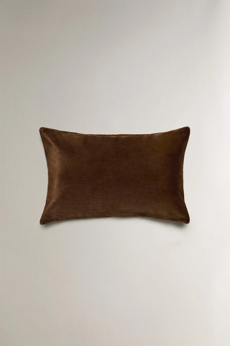 FAUX FUR THROW PILLOW COVER