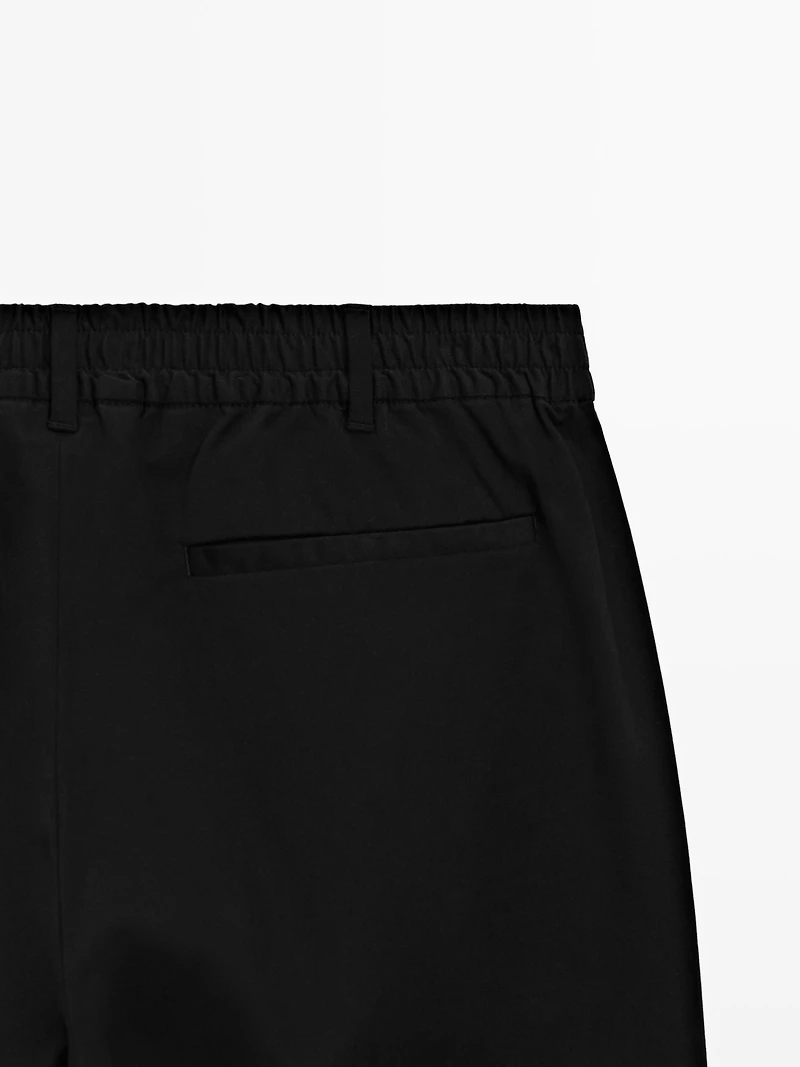 Cotton blend jogger fit trousers