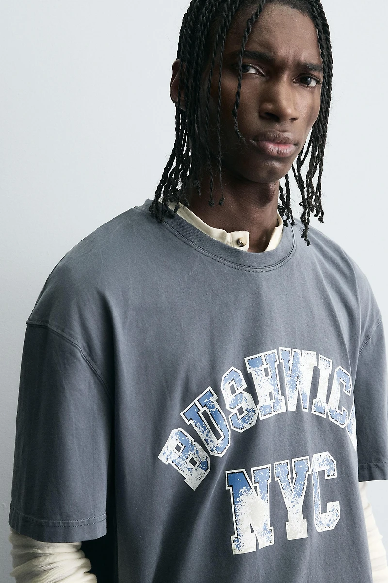T-SHIRT IMPRIMÉ DÉLAVÉ