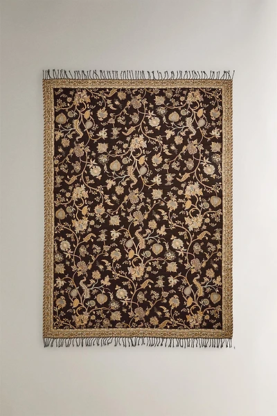 FLORAL JACQUARD BLANKET