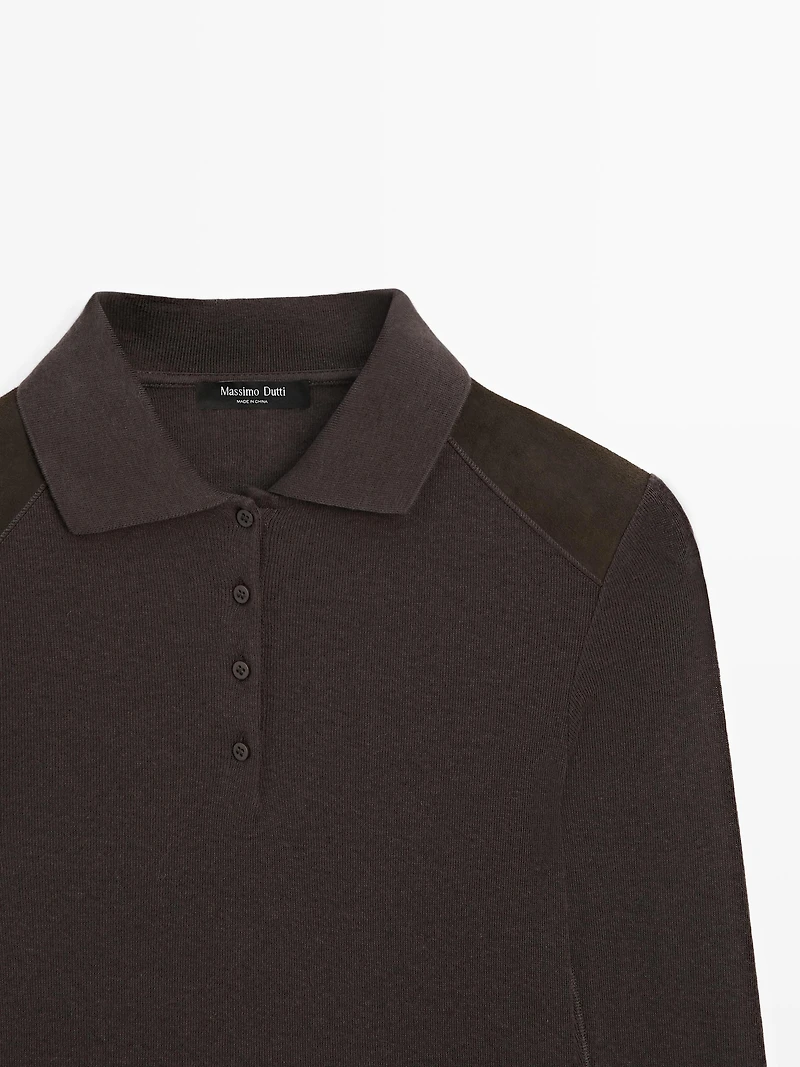 Polo T-shirt with shoulder pads