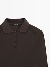 Polo T-shirt with shoulder pads