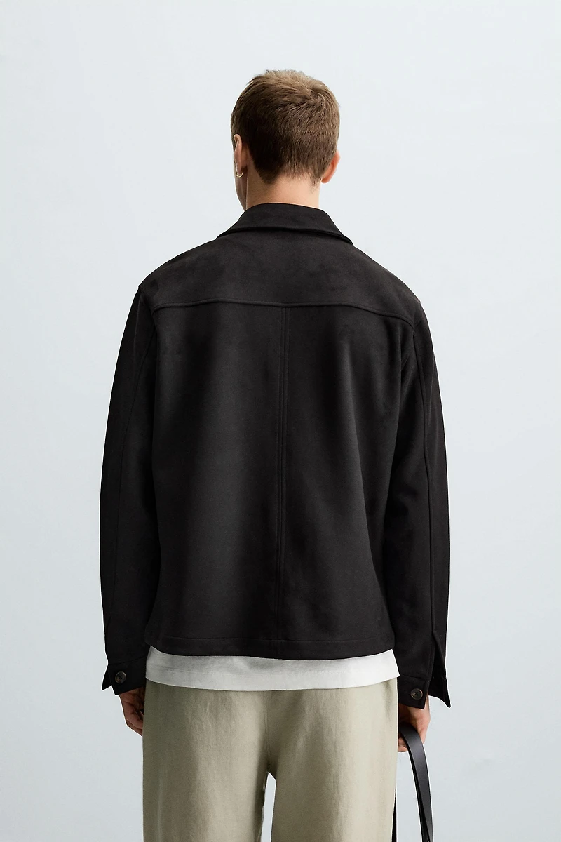 FAUX SUEDE OVERSHIRT