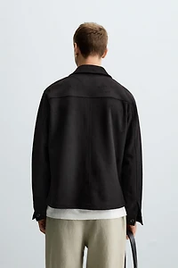 FAUX SUEDE OVERSHIRT